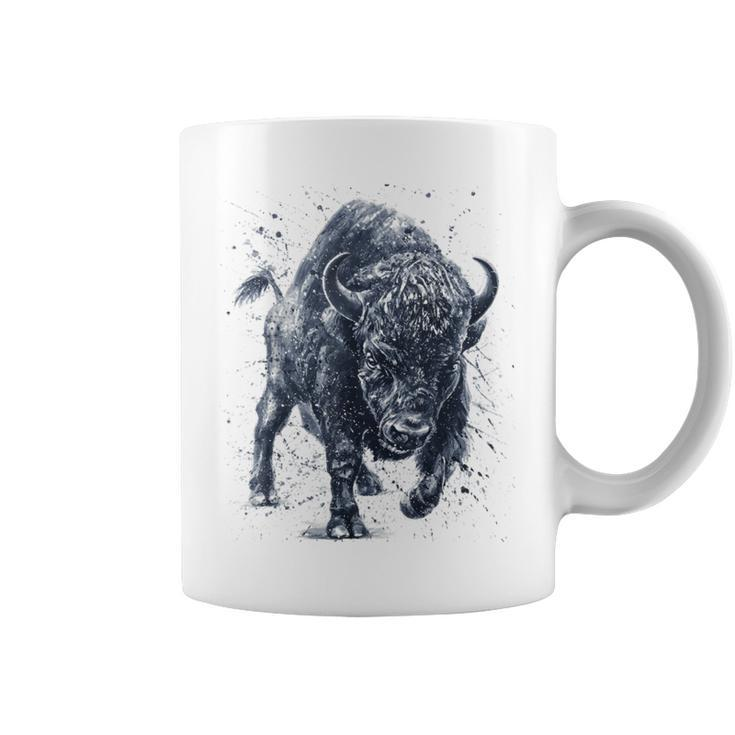 Wut Der Bestie Bison-Buffalo Im Vintage-Stil Tassen