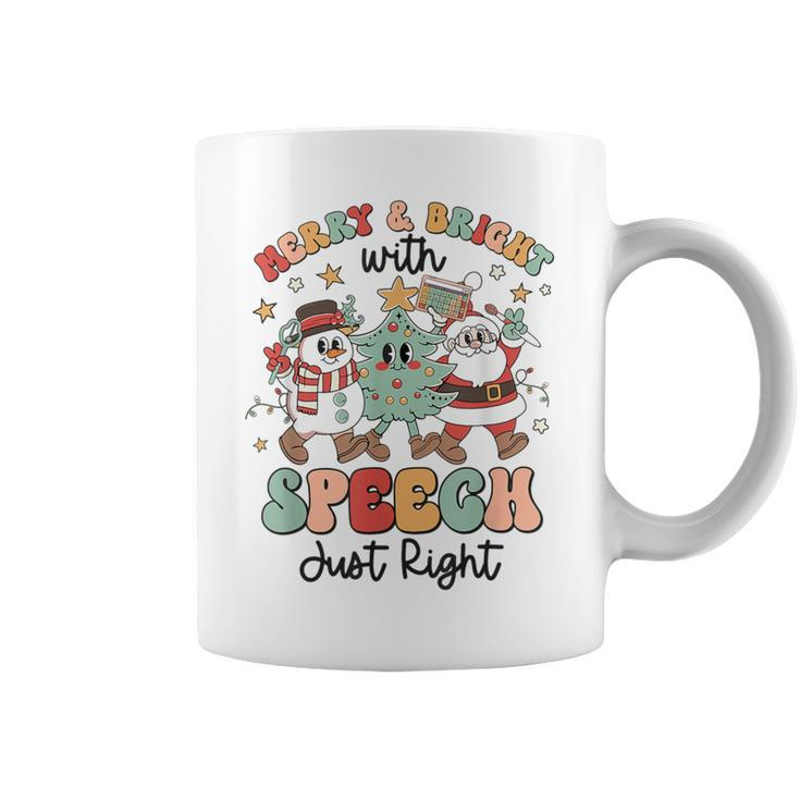 Xmas Speech Therapy Merry And Bright With Speech Just Right Coffee Mug