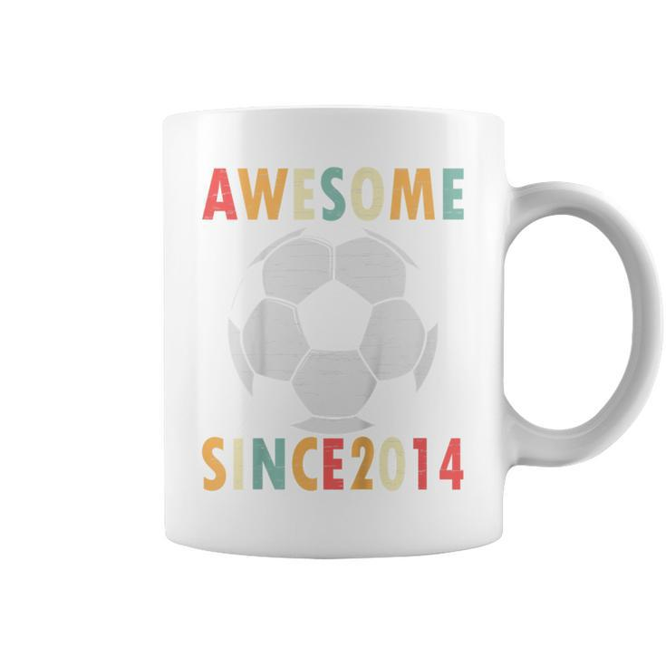 Youth 8Th Birthday Soccer Lover 8 Years Old Vintage Retro Coffee Mug