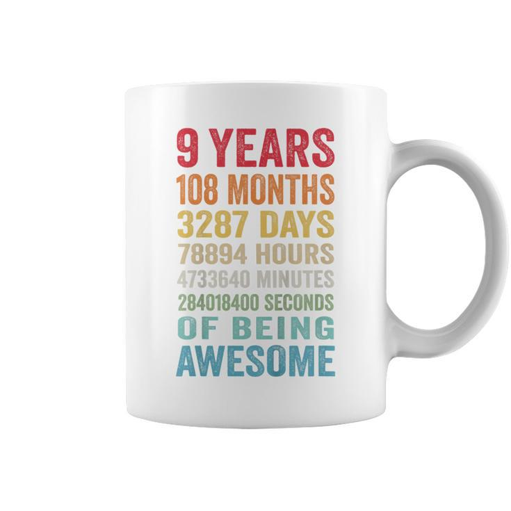 Youth 9Th Birthday 9 Years Old Vintage Retro 108 Months Coffee Mug