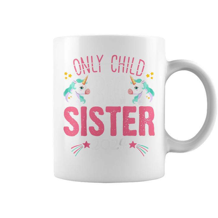 Youth Only Child Big Sister 2024 Cute Unicorn For Girls Toddlers Coffee Mug