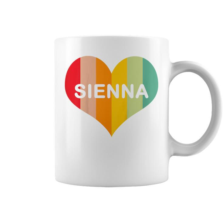 Youth Girls Sienna Name Heart Retro Vintage Coffee Mug