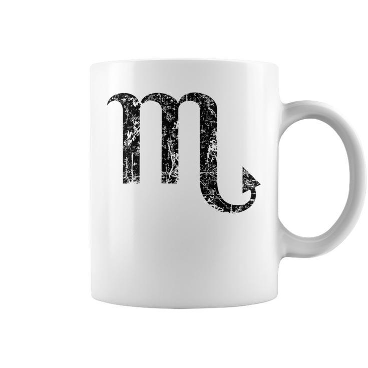 Zodiac Sign Scorpio Vintage Black Coffee Mug