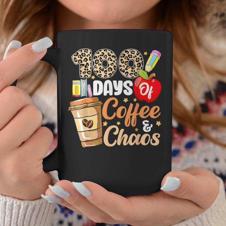100 Days Of Coffee & Chaos 100Th Day Of School Teacher Kid Coffee Mug Funny Gifts