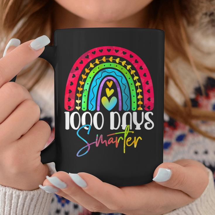 1000 Days Smarter Happy 1000Th Day Of School Rainbow Coffee Mug Personalized Gifts