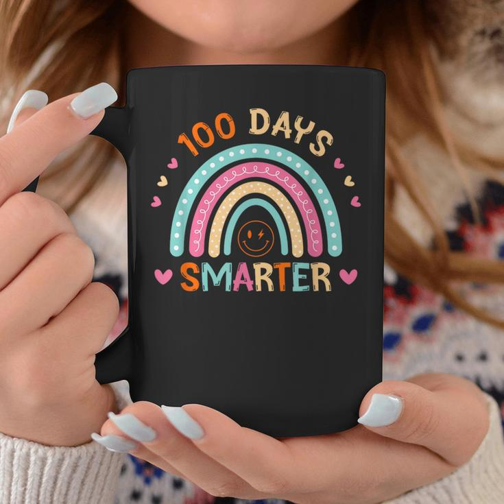 100Th Day Of School Teacher 100 Days Smarter Rainbow Groovy Coffee Mug Funny Gifts