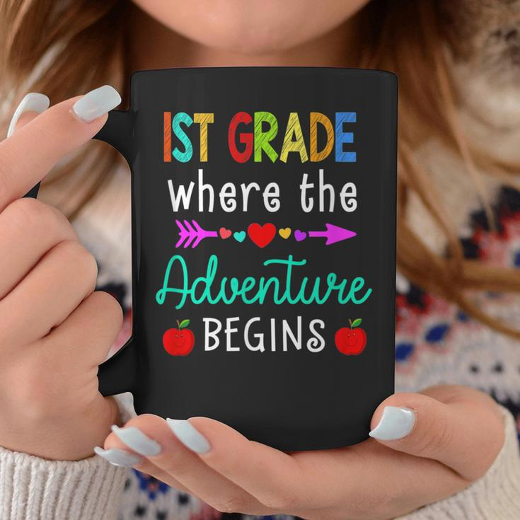 1St Grade Where The Adventure Begins Kinder Teacher Coffee Mug Unique Gifts