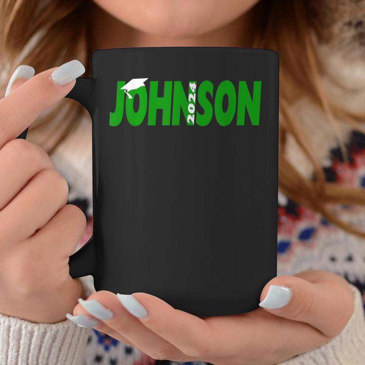 2024 Last Name Team Johnson Family Graduation Green Coffee Mug Funny Gifts