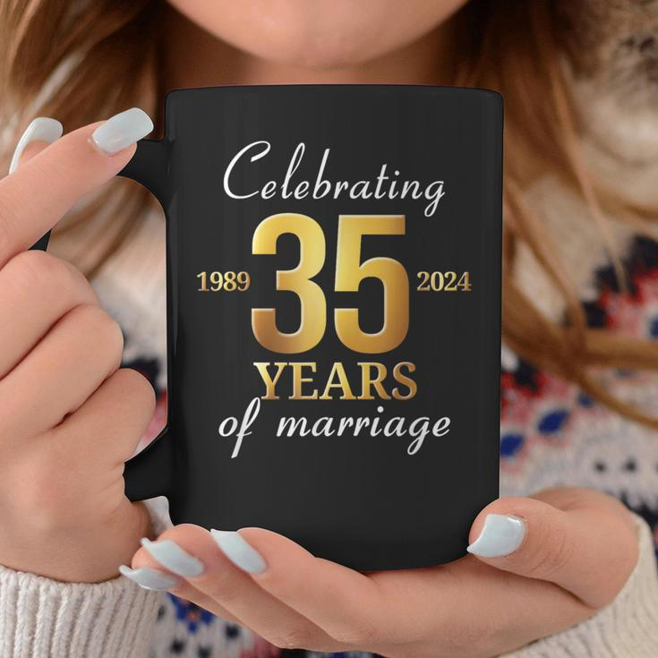 35 Years Of Marriage Est 1989 2024 35Th Wedding Anniversary Coffee Mug Funny Gifts