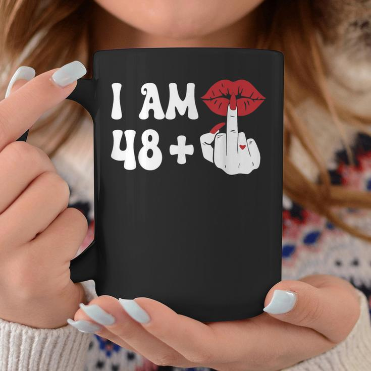 I Am 48 1 Middle Finger & Lips 49Th Birthday Girls Coffee Mug Unique Gifts