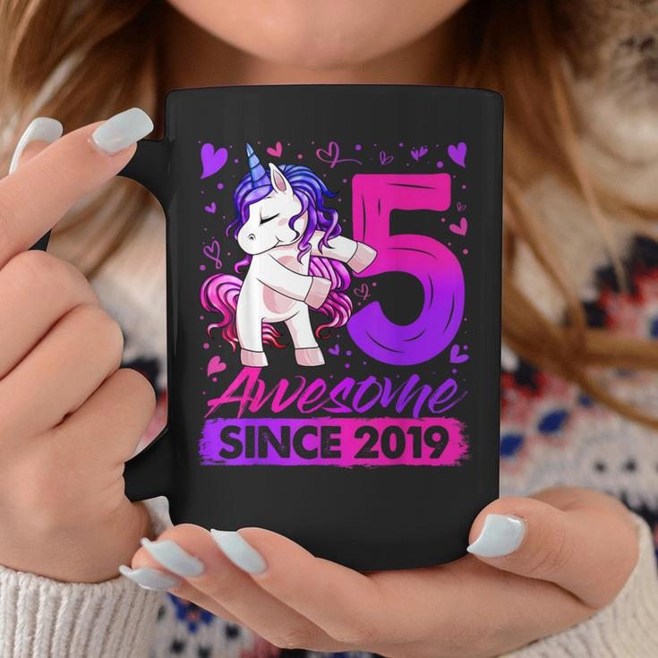 5 Years Old Flossing Unicorn 5Th Birthday Girl Party Coffee Mug Personalized Gifts