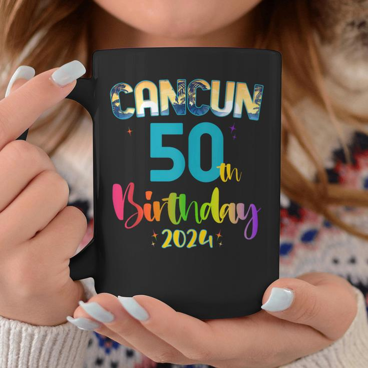 50 Years Old Birthday Party Cancun Mexico Trip 2024 B-Day Coffee Mug Unique Gifts