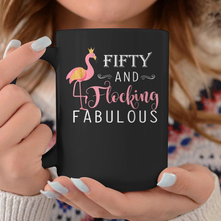 50Th Birthday Flamingo Fifty Flocking Fabulous Coffee Mug Personalized Gifts