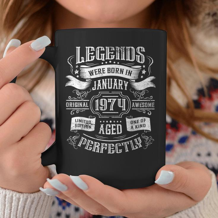 50Th Birthday Legends Were Born In January 1974 Coffee Mug Funny Gifts