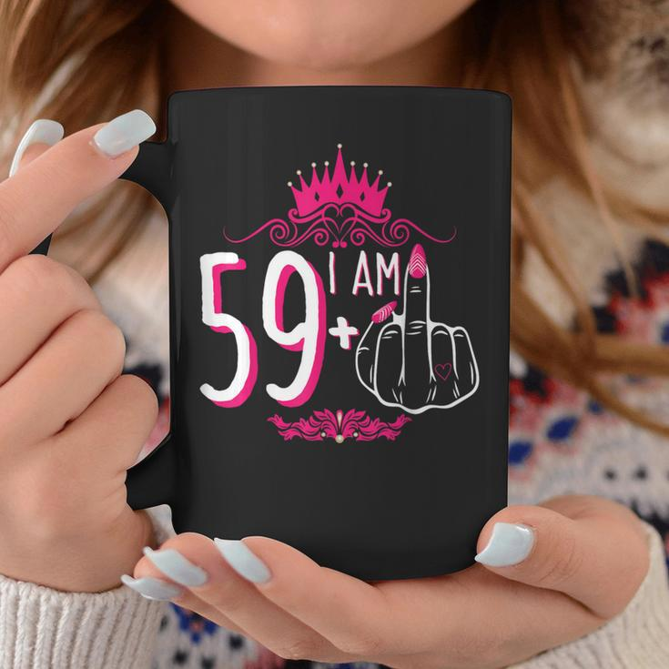 I Am 59 Plus 1 Middle Finger Pink Crown 60Th Birthday Coffee Mug Unique Gifts
