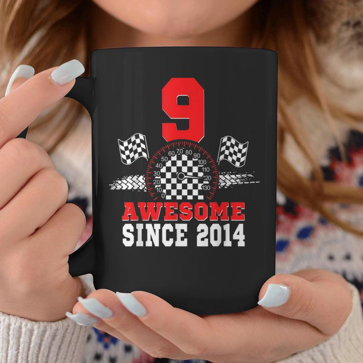 9Th Birthday Race Car Awesome Since 2014 Racing 9 Year Old Coffee Mug Unique Gifts
