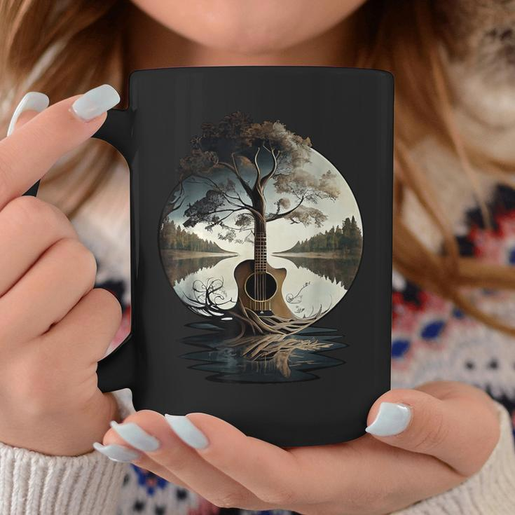 Acoustic Guitar Tree By The Lake Guitarist Coffee Mug Unique Gifts
