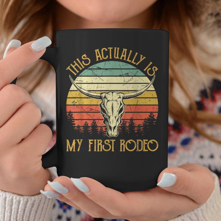This Actually Is My First Rodeo Country Western Bull Skull Coffee Mug Personalized Gifts