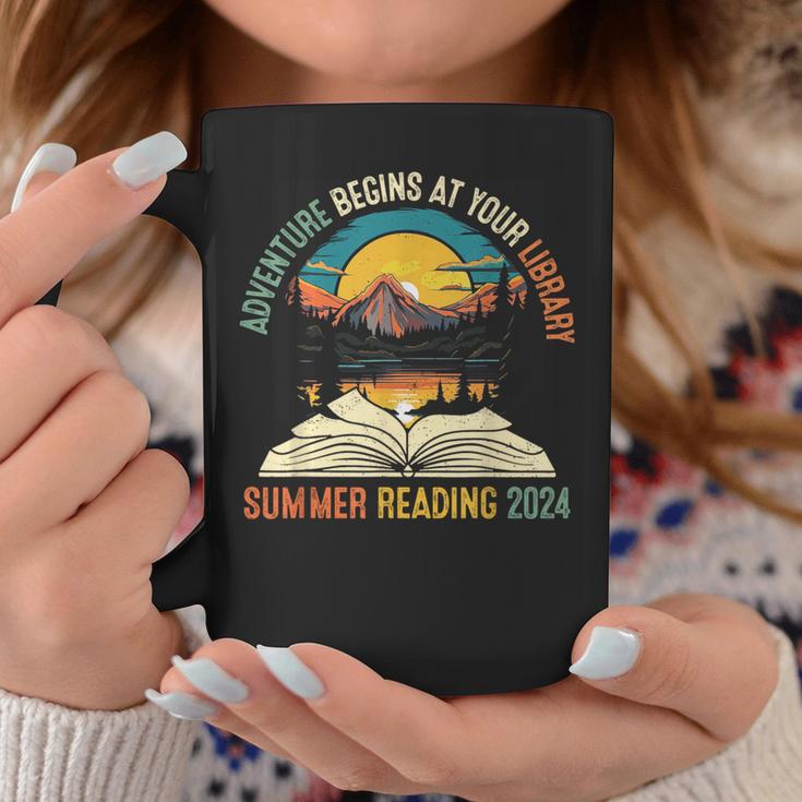 Adventure Begins At Your Library Summer Reading 2024 Vintage Coffee Mug Unique Gifts