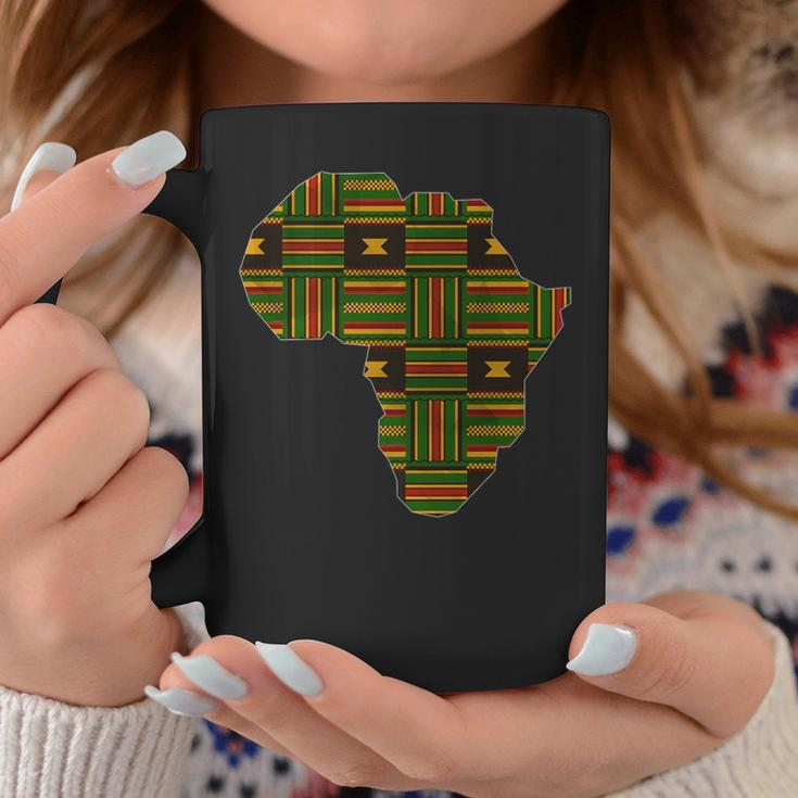 Africa Map Kente Pattern Green African Ghana Style Ankara Coffee Mug Unique Gifts