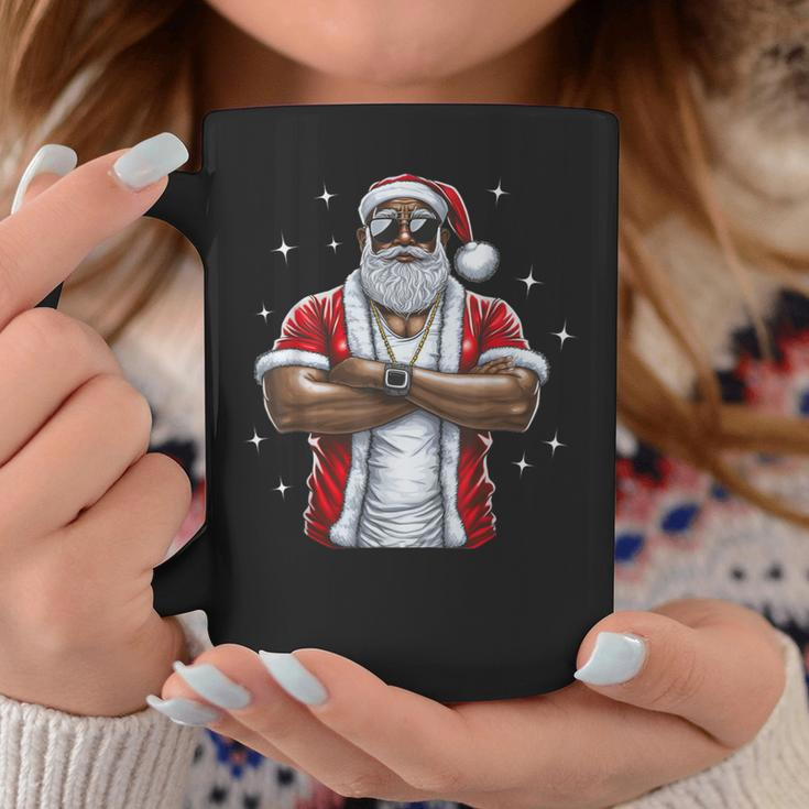 African American Santa Christmas Pajama Cool Black X-Mas Coffee Mug Funny Gifts