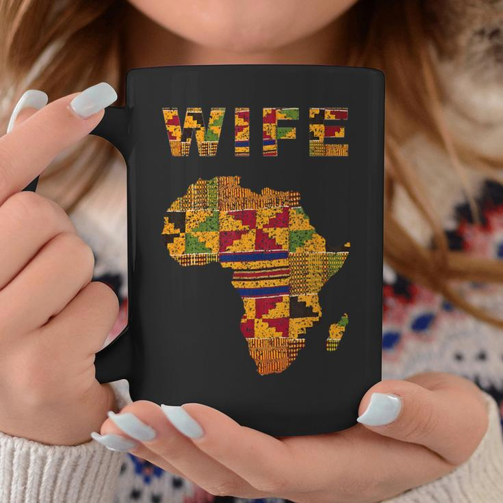 Afro Black Wife African Ghana Kente Cloth Couple Matching Coffee Mug Unique Gifts