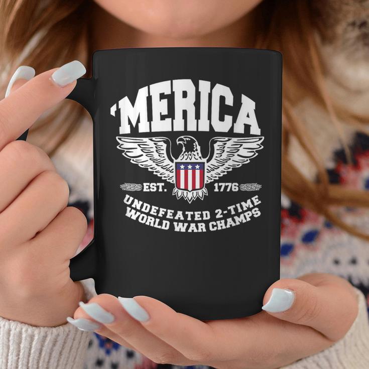 America Est 1776 Undefeated 2-Time World War Champs Coffee Mug Unique Gifts