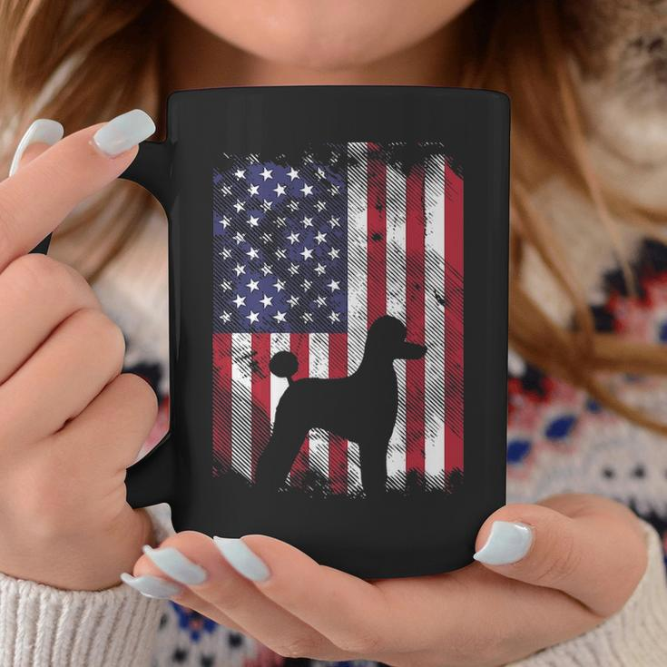 America Flag Poodle Vintage Patriotic Dog Lover Owner Coffee Mug Unique Gifts