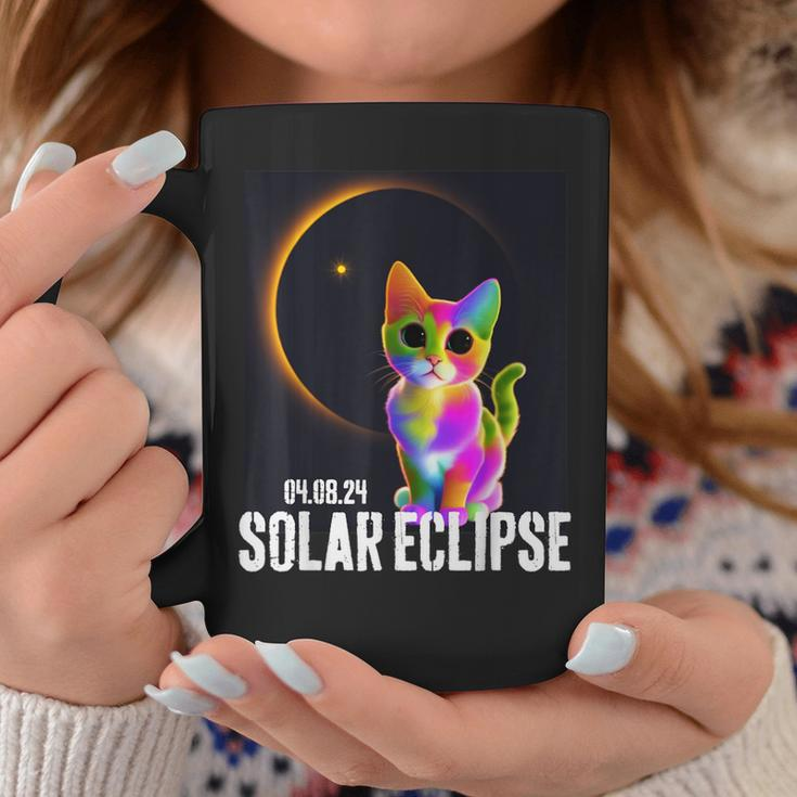 America Totality 04 08 24 Total Solar Eclipse 2024 Cute Cat Coffee Mug Personalized Gifts