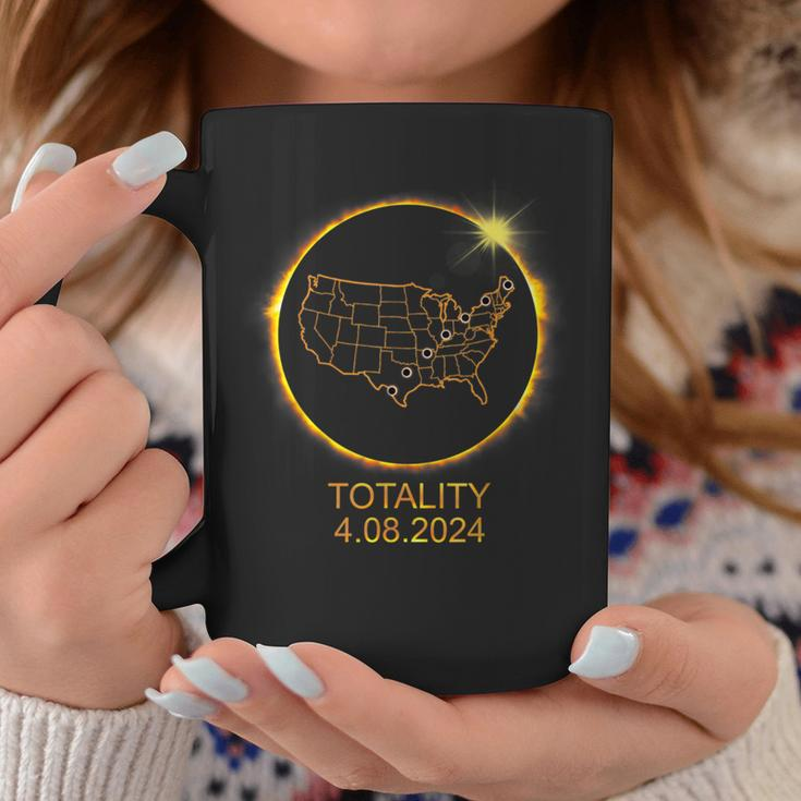 America Totality Total Solar Eclipse April 8 2024 Usa Map Coffee Mug Funny Gifts