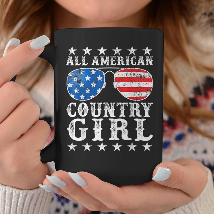 All American Country Girl 4Th Of July Usa Flag Girls Coffee Mug Unique Gifts