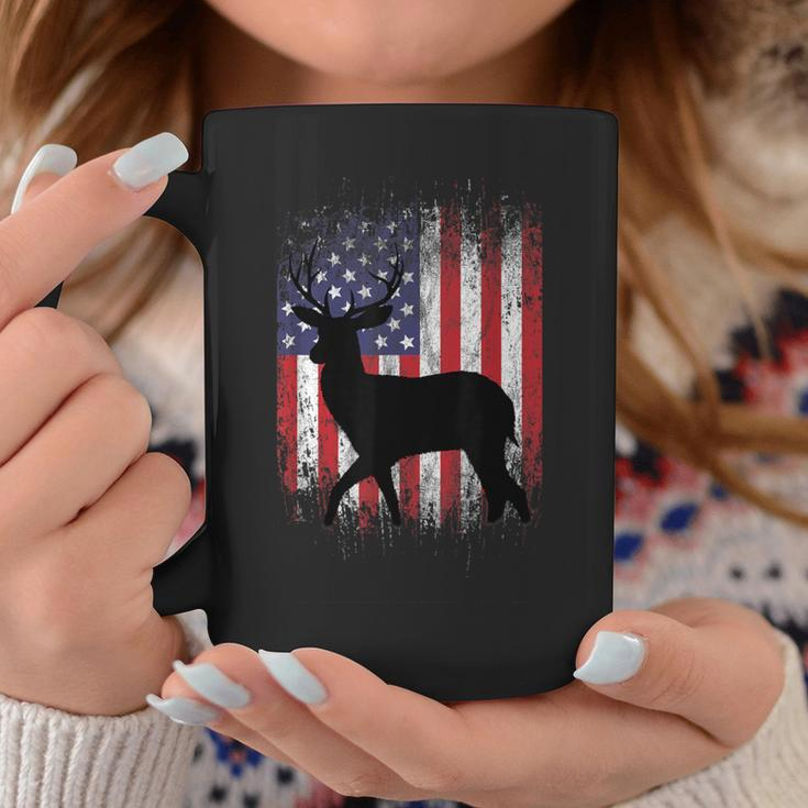 American Deer Hunting Patriotic Hunter Flag Whitetail Buck Coffee Mug Unique Gifts