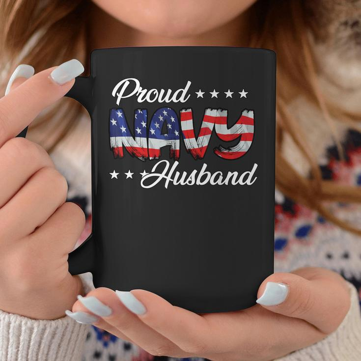 American Flag Bold Proud Navy Husband Coffee Mug Unique Gifts