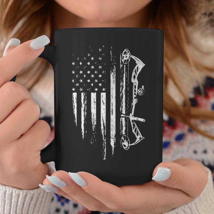 American Flag Bowhunting Bow Archery For Deer Hunter Coffee Mug Unique Gifts