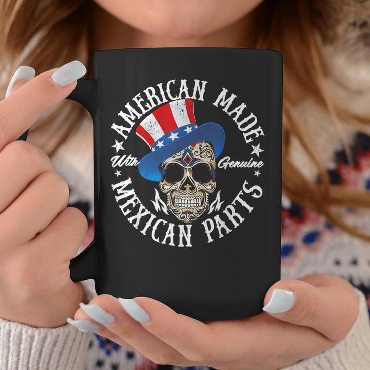 American Made With Genuine Mexican Parts Skull Coffee Mug Unique Gifts