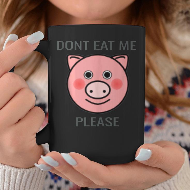 Animal Lover Distressed Text Don't Eat Me Pig Coffee Mug Unique Gifts