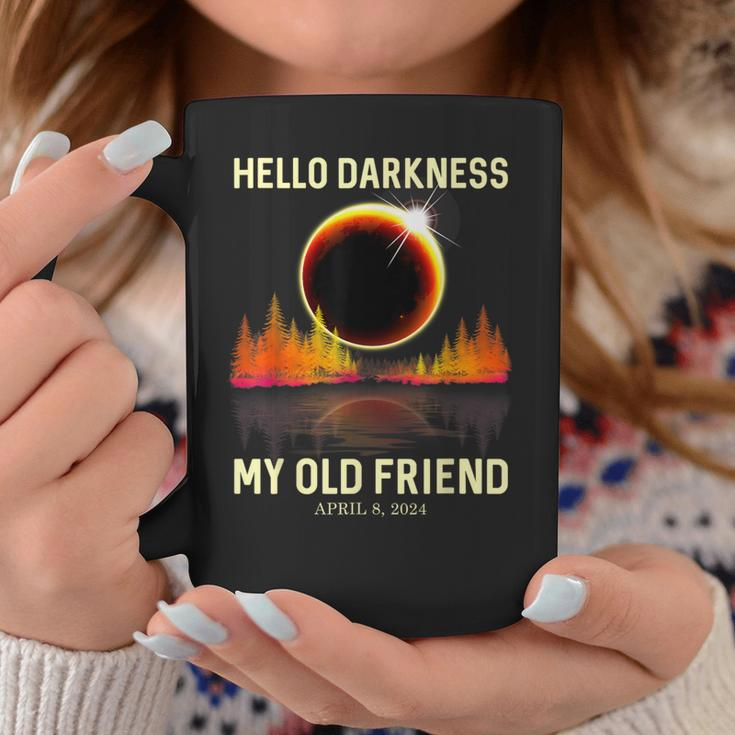 April 8 2024 Hello Darkness My Old Friend Eclipse Coffee Mug Funny Gifts