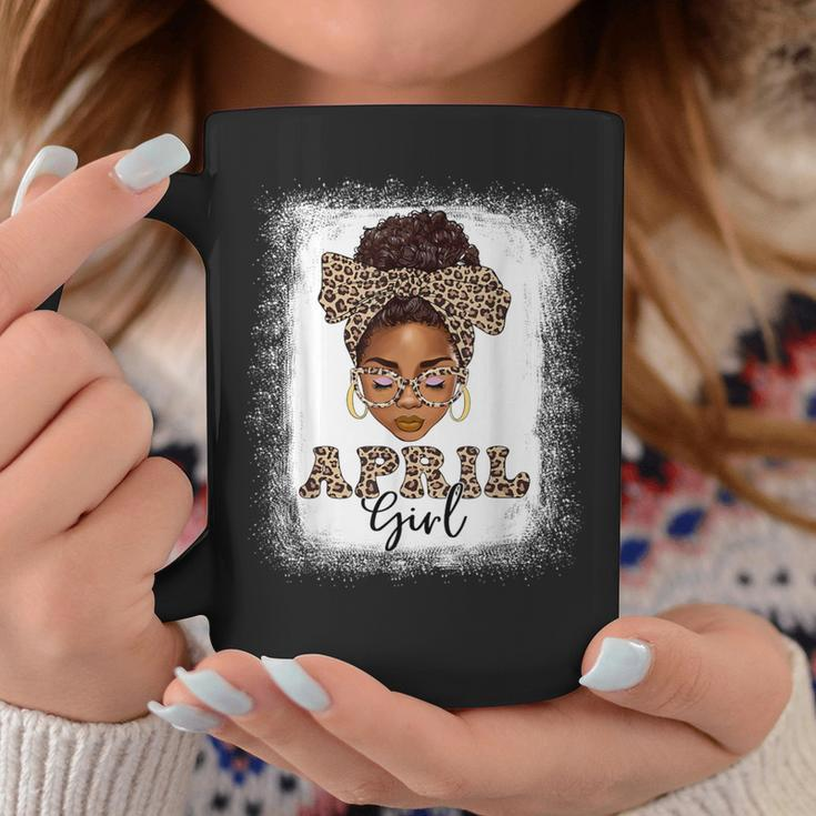 April Girls Afro Messy Bun Bleached Black Birthday Coffee Mug Funny Gifts