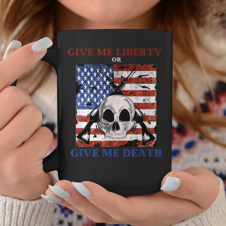 Ar-15 Give Me Liberty Or Give Me Death Skull Coffee Mug Unique Gifts