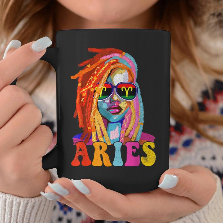 Aries Queen African American Loc'd Zodiac Sign Coffee Mug Funny Gifts