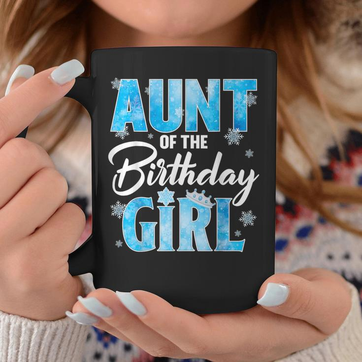 Aunt Of The Birthday Girl Family Snowflakes Winter Party Coffee Mug Unique Gifts