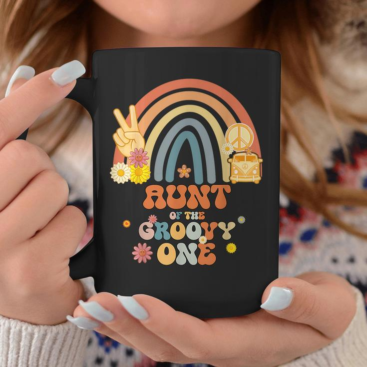 Aunt Of The Groovy One Rainbow Boho Birthday Party Coffee Mug Personalized Gifts