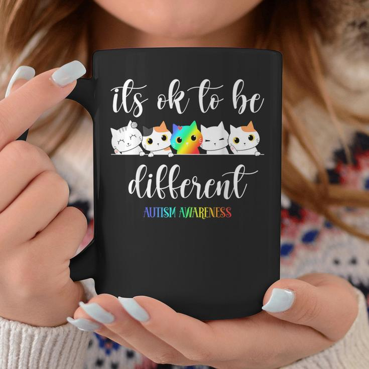 Autism Awareness Cat It's Ok To Be Different Autistic Coffee Mug Unique Gifts