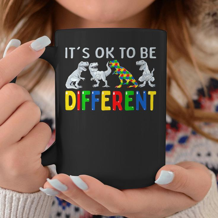 Autism Awareness Dinosaur Kid Boys It's Ok To Be Different Coffee Mug Unique Gifts