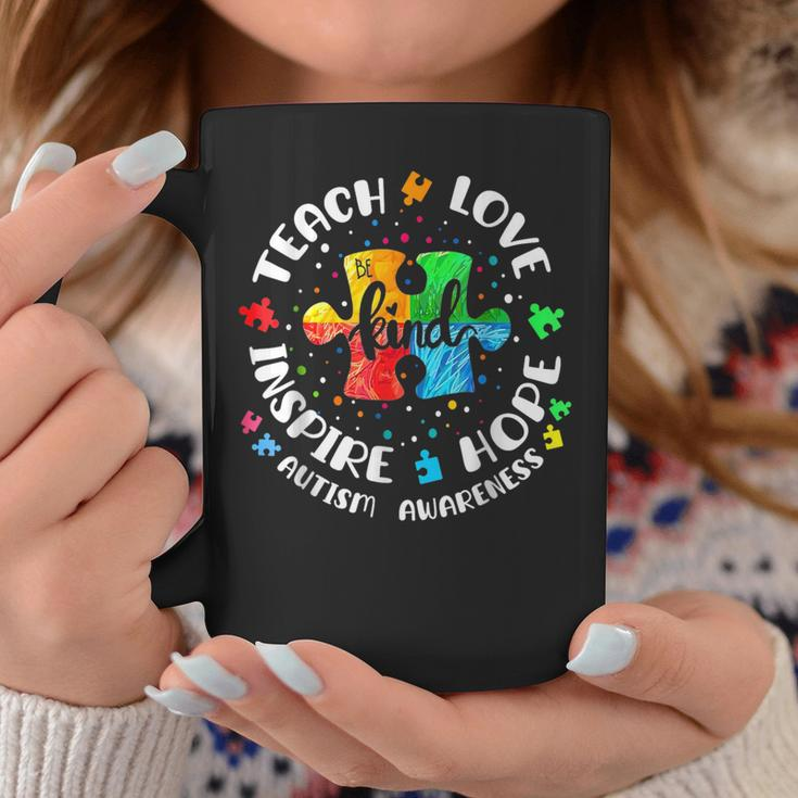 Autism Awareness Teach Hope Love Inspire Teacher Coffee Mug Unique Gifts