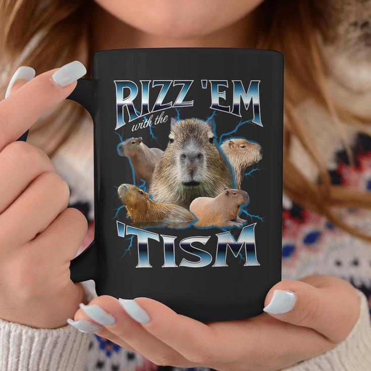 Autism Rizz Em With The Tism Meme Autistic Capybara Coffee Mug | Mazezy