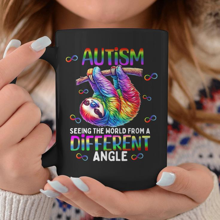 Autism Rainbow Sloth Seeing The World From Different Angle Coffee Mug Unique Gifts