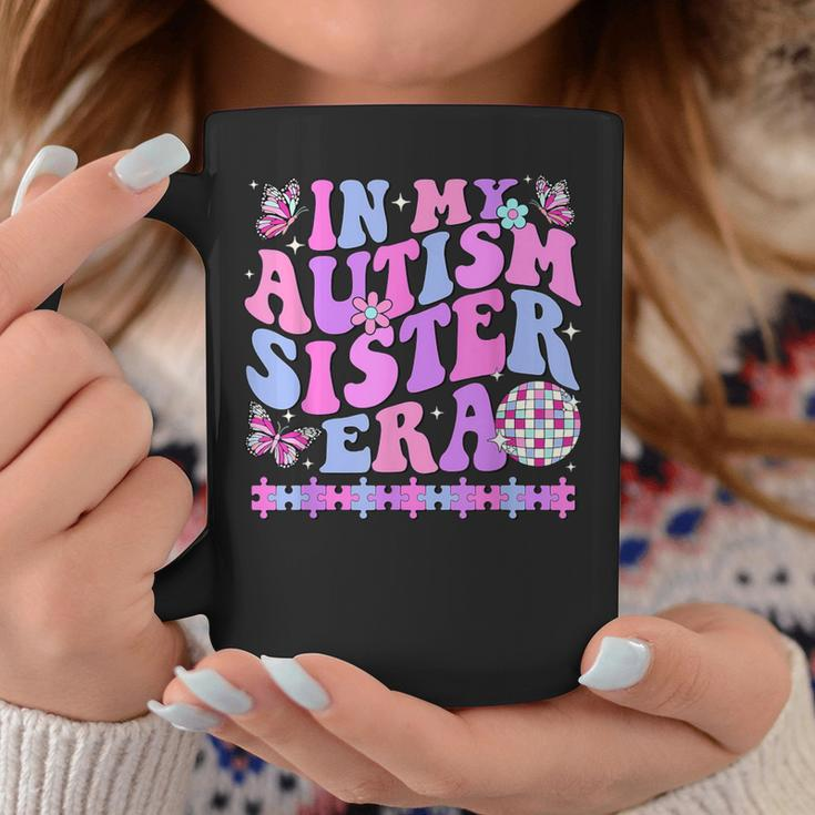 In My Autism Sister Era Retro Disco Family Autism Awareness Coffee Mug Unique Gifts