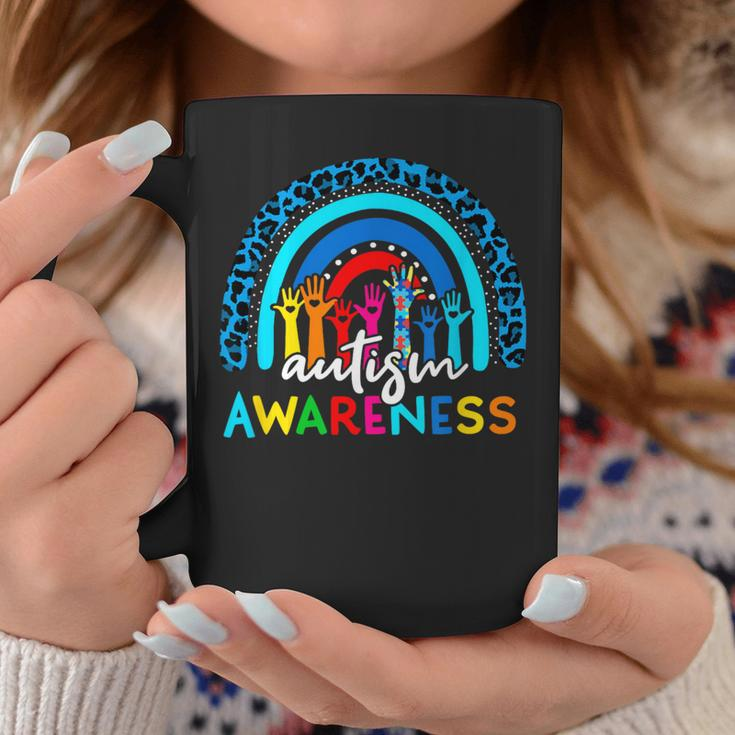 Autistic Puzzle Rainbow Ribbons Acceptance Autism Awareness Coffee Mug Unique Gifts