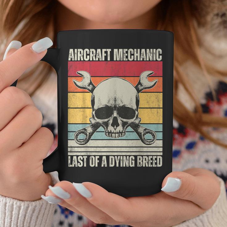 Aviation Mechanic Vintage Skull Vintage Aircraft Mechanic Coffee Mug Unique Gifts